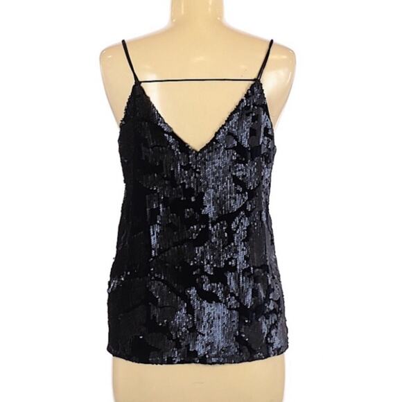 NWT Ro & De Navy Sequin Velvet Top Size M - Picture 7 of 11